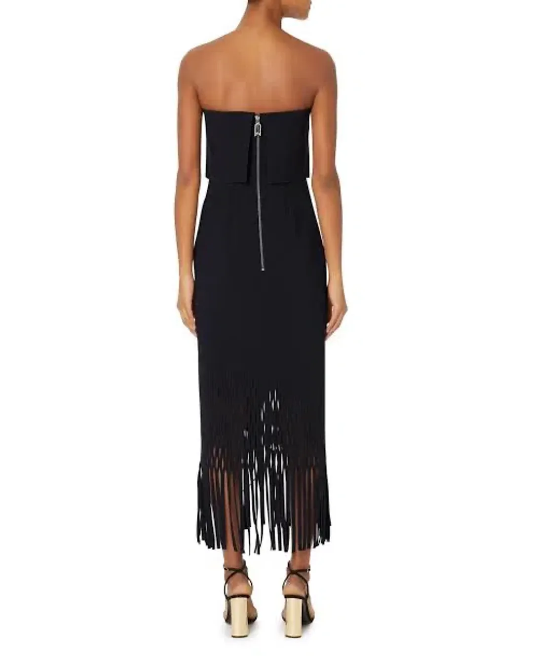 Dion Lee Strapless Laser Cut Dress Black Size AU 8 for rent on The Volte - main image