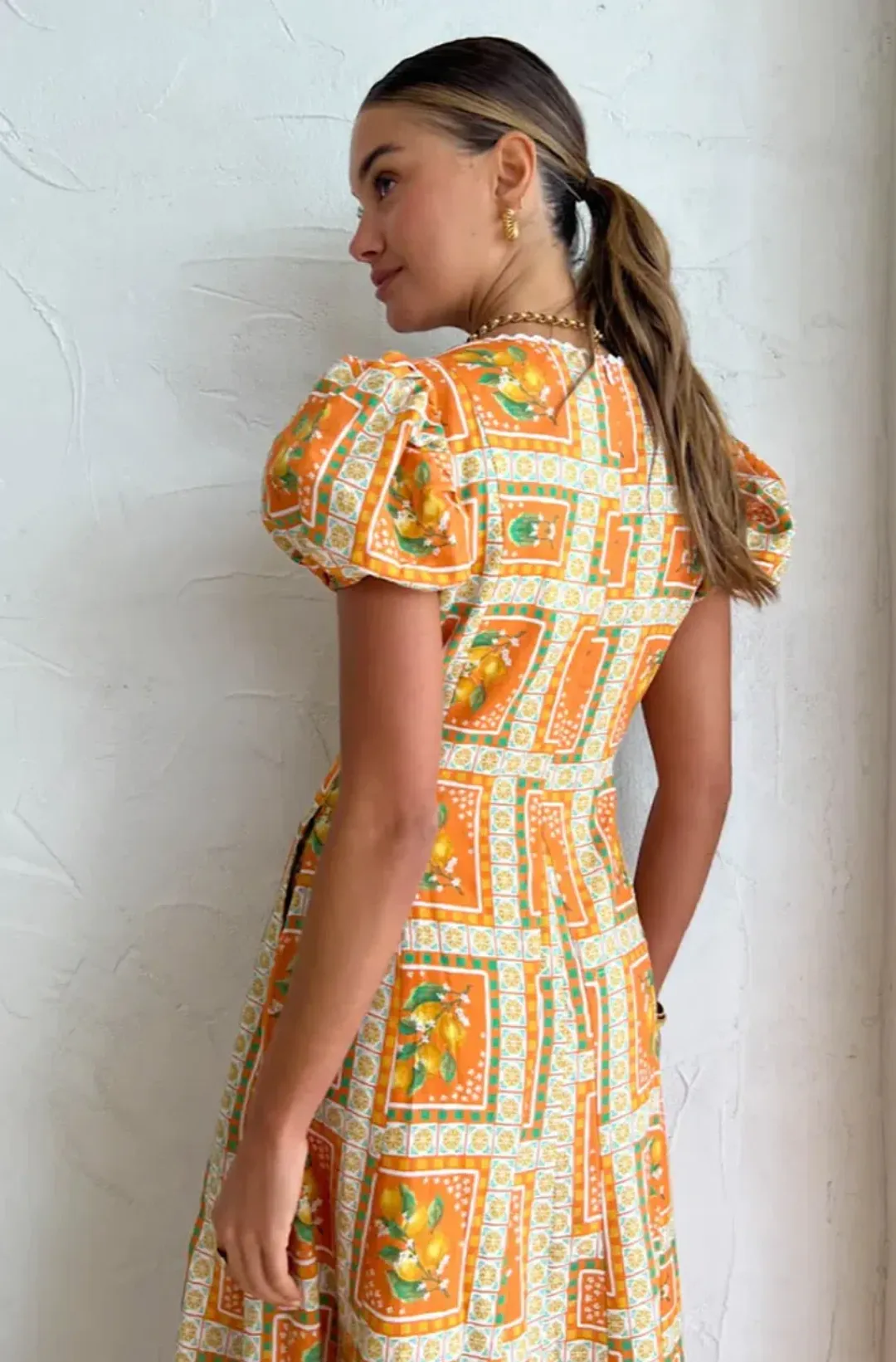 By Nicola Wavy Mosaic Patchwork Orange Size 8 for rent on The Volte - main image