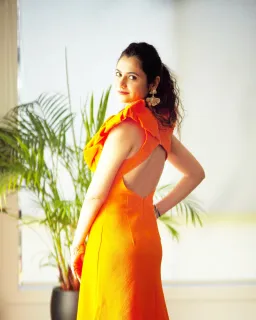Sheike Charlize Midi Dress Orange Size 6 for rent on The Volte - image 4