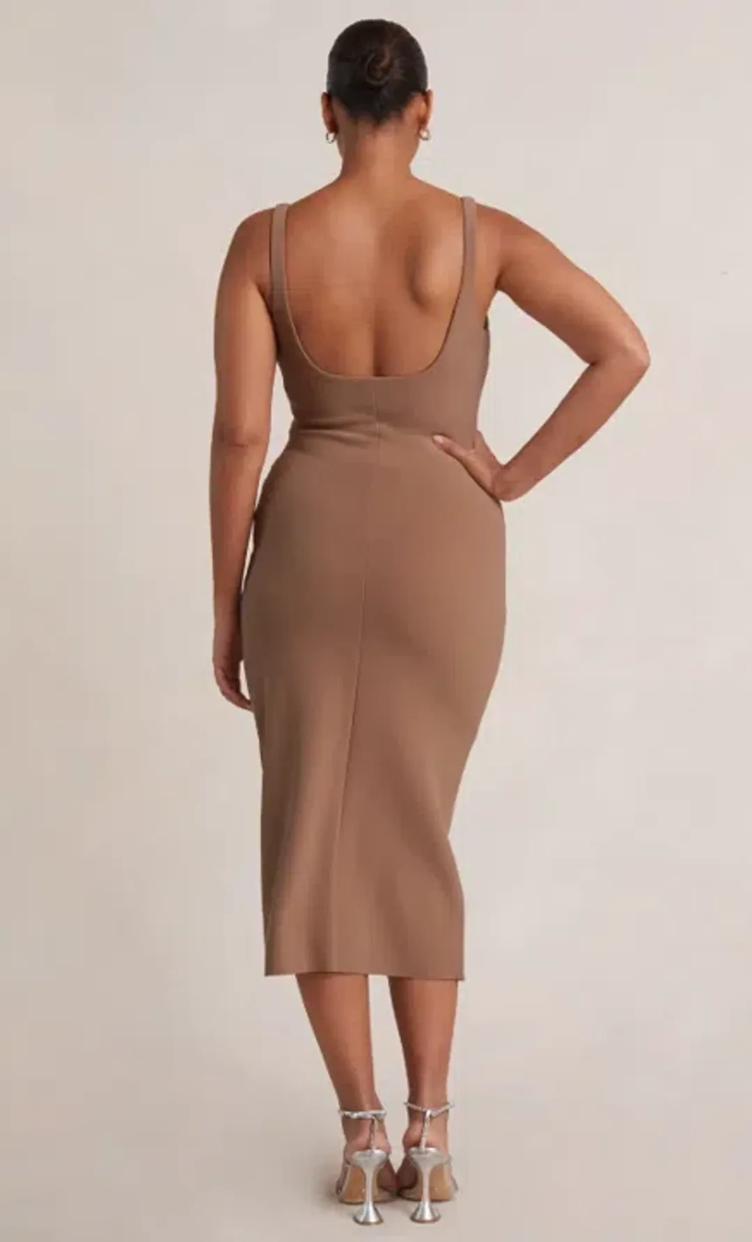 Bec & Bridge Karina Tuck Midi Dress Brown Size 8 / S for rent on The Volte - main image