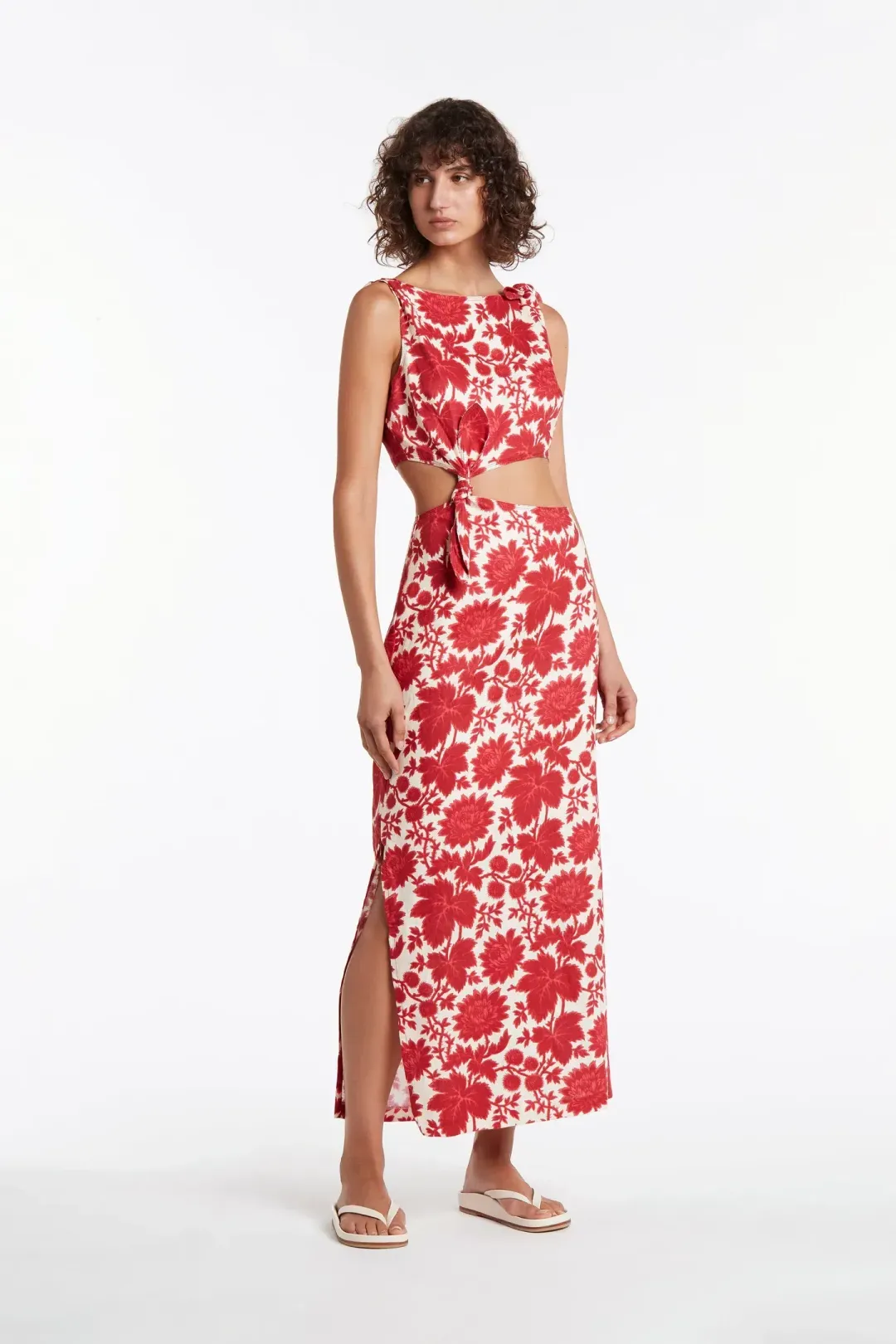 Sir the Label Cinta Knot Midi Dress Valentina Floral Size AU 6 for rent on The Volte - main image