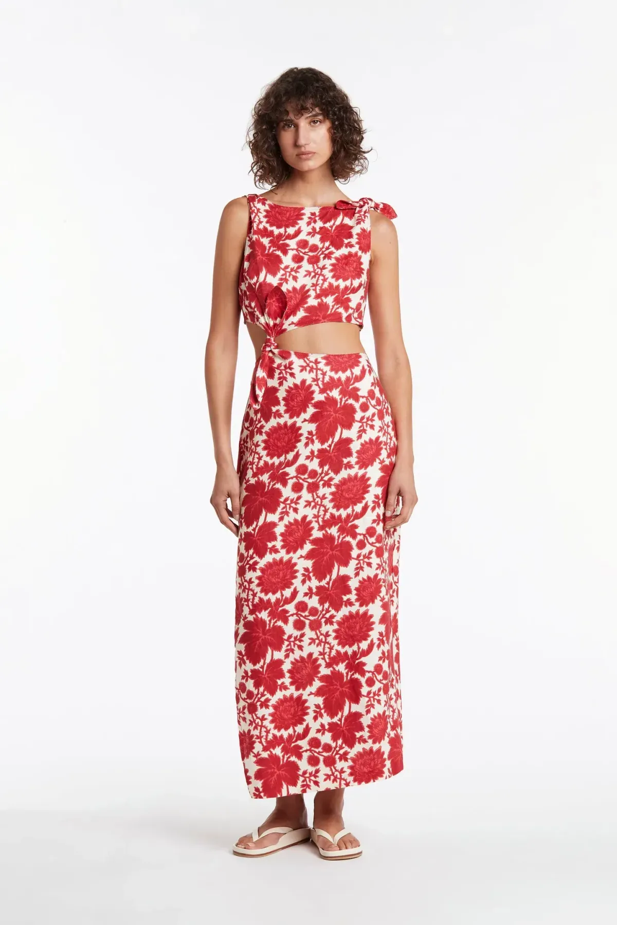 Sir the Label Cinta Knot Midi Dress Valentina Floral Size AU 6 for rent on The Volte - main image