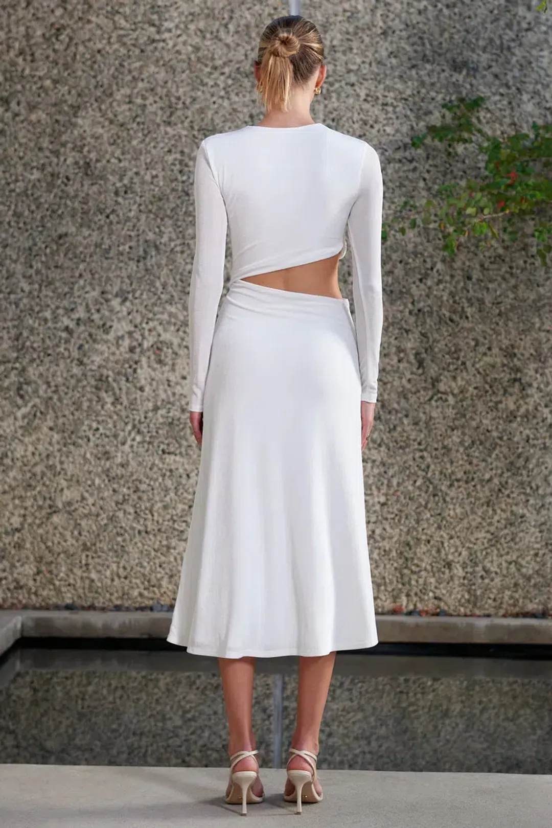 MISHA Arma Slinky Midi Dress White Size 6/XS for rent on The Volte - main image