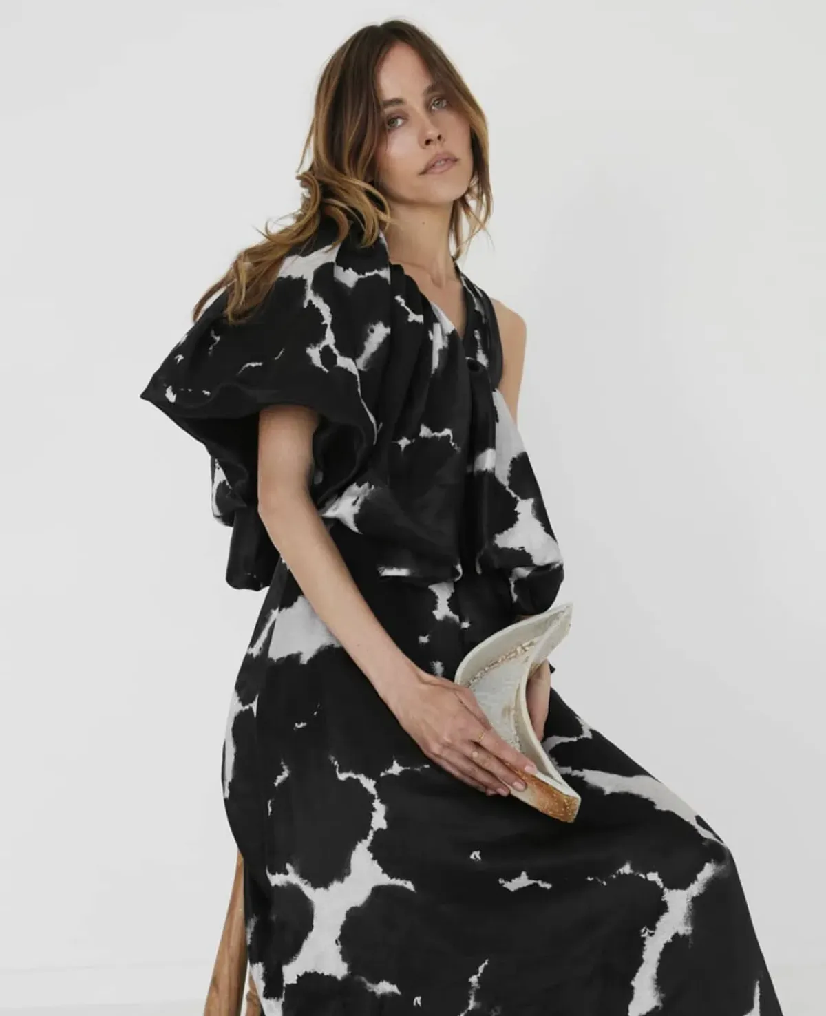Aje Oxidised One Shoulder Gown Print Size 8 - Image 4