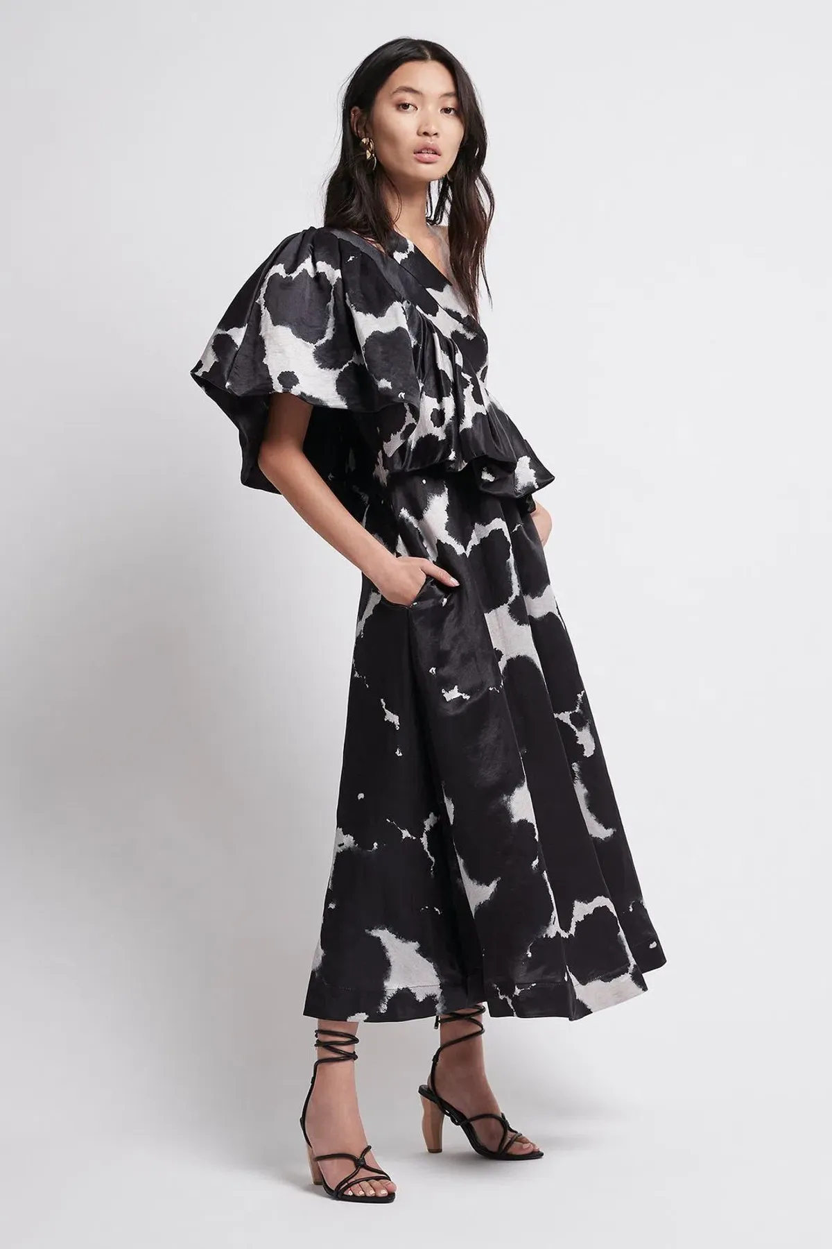 Aje Oxidised One Shoulder Gown Print Size 8 - Image 1
