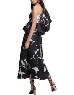 Aje Oxidised One Shoulder Gown Print Size 8 for rent on The Volte - image 3