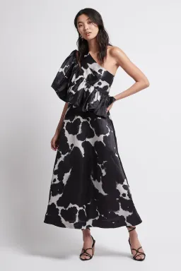 Aje Oxidised One Shoulder Gown Print Size 8 for rent on The Volte - image 5