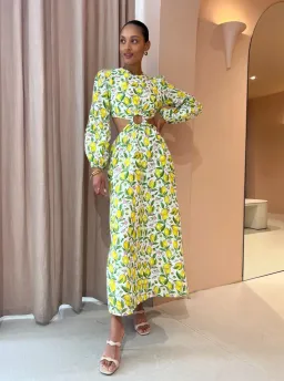 Palm Noosa Domino Dress Lemons Print Size 8 for rent on The Volte - image 1