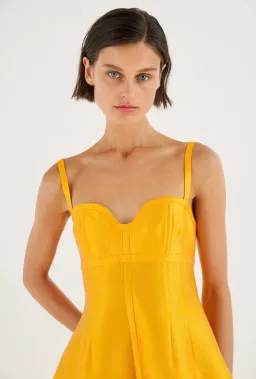 Oroton Sculptured Bodice Dress Marigold Size 10 for rent on The Volte - image 2