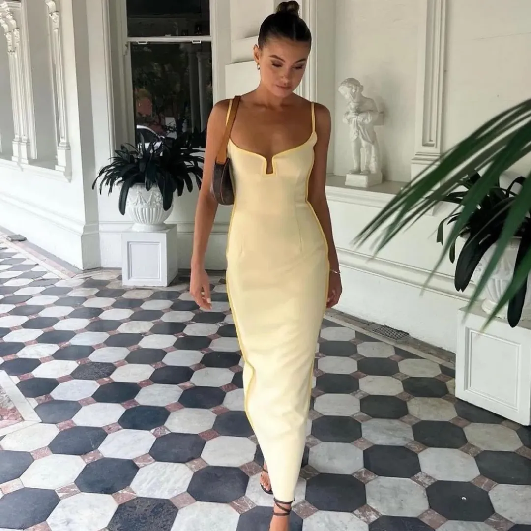 Paris Georgia Marlo Dress In Daffy Yellow Size XS/Au 6 for rent on The Volte - main image