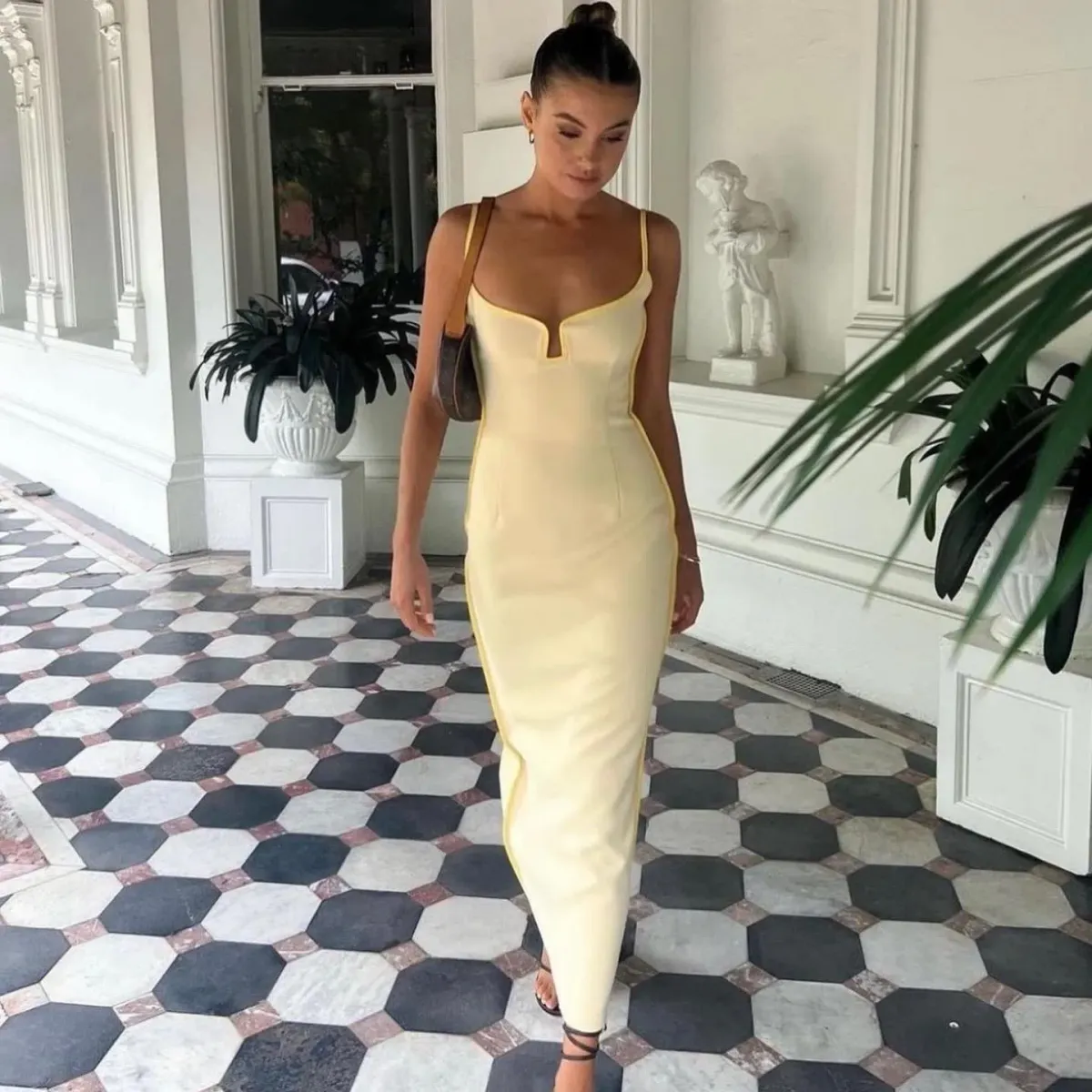 Paris Georgia Marlo Dress In Daffy Yellow Size XS/Au 6 for rent on The Volte - main image