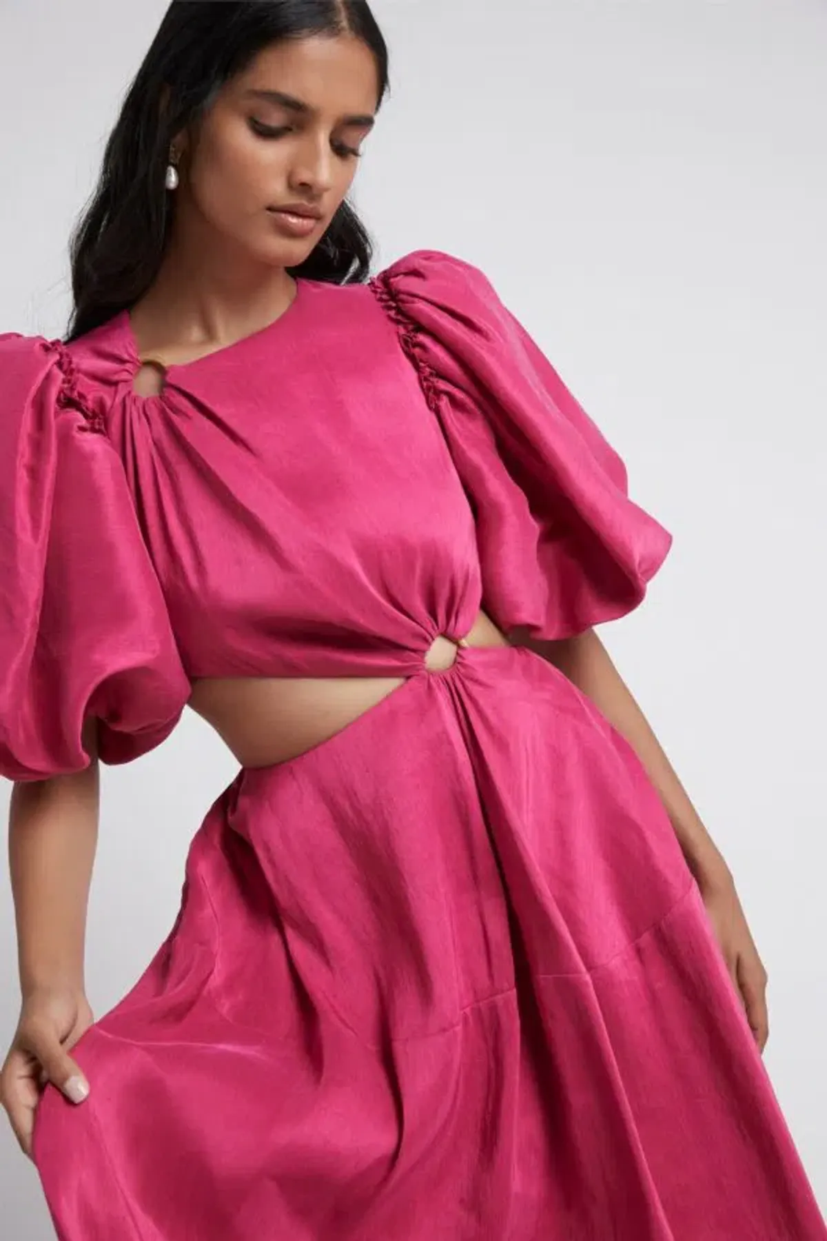 Aje Vanades Cut Out Ring Midi Dress Pink Size 8 - Image 2