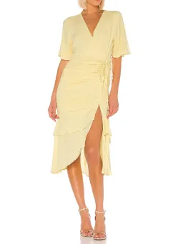 Aeryne Liotia Midi Dress Yellow Size 10 for rent on The Volte - image 1