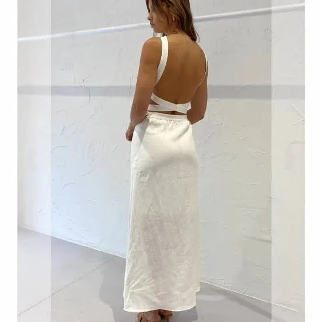 Sir the Label Ambroise Open Back Gown White Size 1 / Au 8 for rent on The Volte - main image