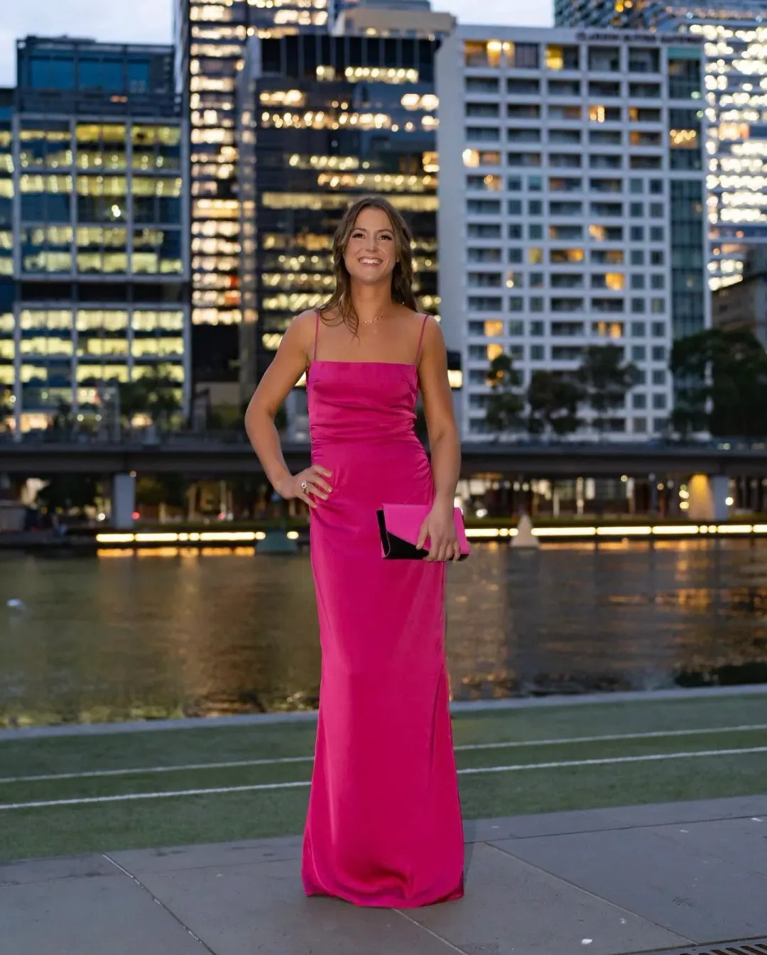 Lexi Clothing Venus Dress Magenta Size 8 for rent on The Volte - main image
