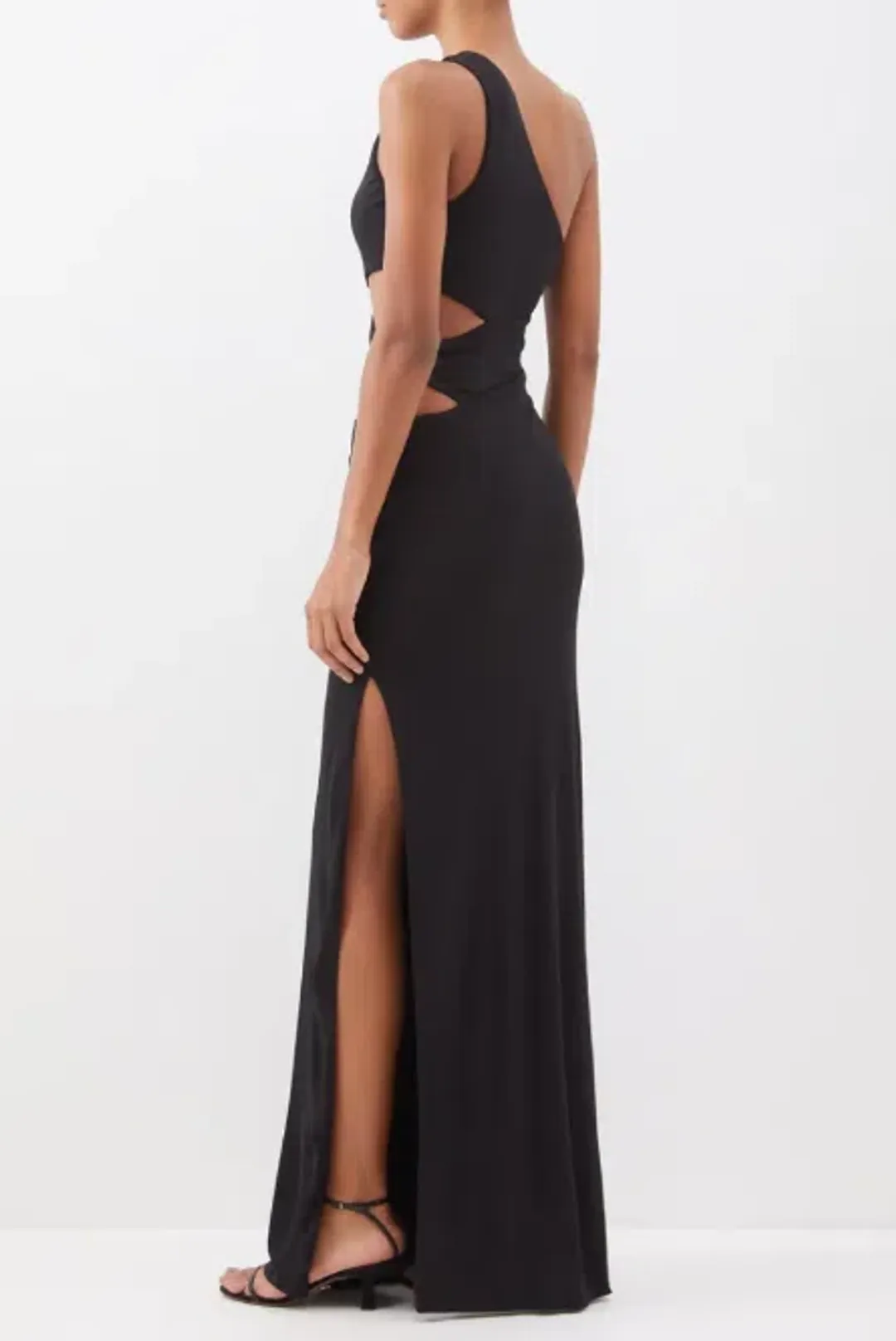 Staud Letta One-Shoulder cut-out dress black Size 10 for rent on The Volte - main image