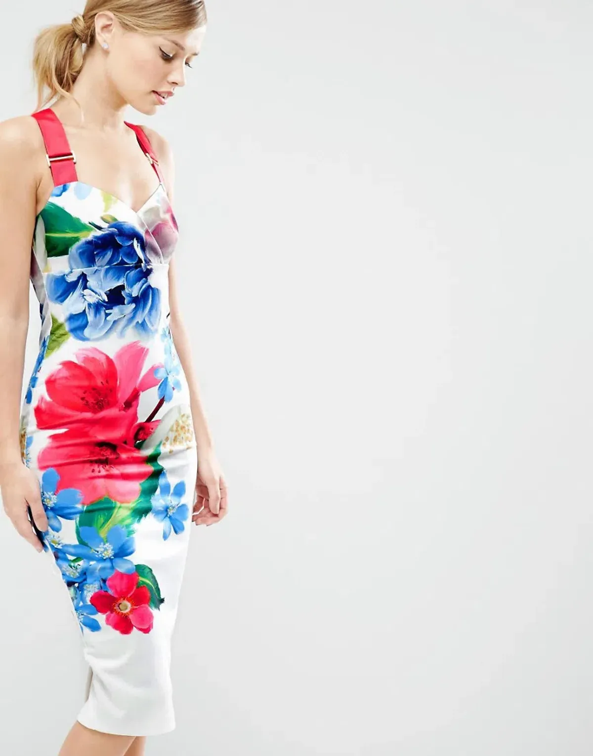 Ted Baker Alexie Dress in Forget Me Not Print in White Size 8 - Image 4