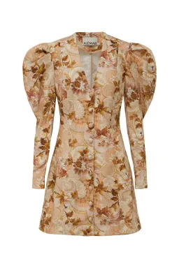 Alemais Phillipa Puff Sleeve Mini Dress Print Size 8 for rent on The Volte - image 3