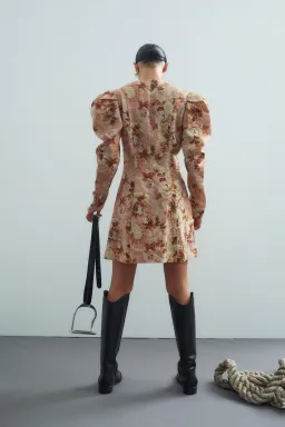 Alemais Phillipa Puff Sleeve Mini Dress Print Size 8 for rent on The Volte - image 2