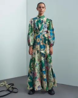 Alemais Loretta Patchwork Midi Dress Print Size AU 12 for rent on The Volte - image 1