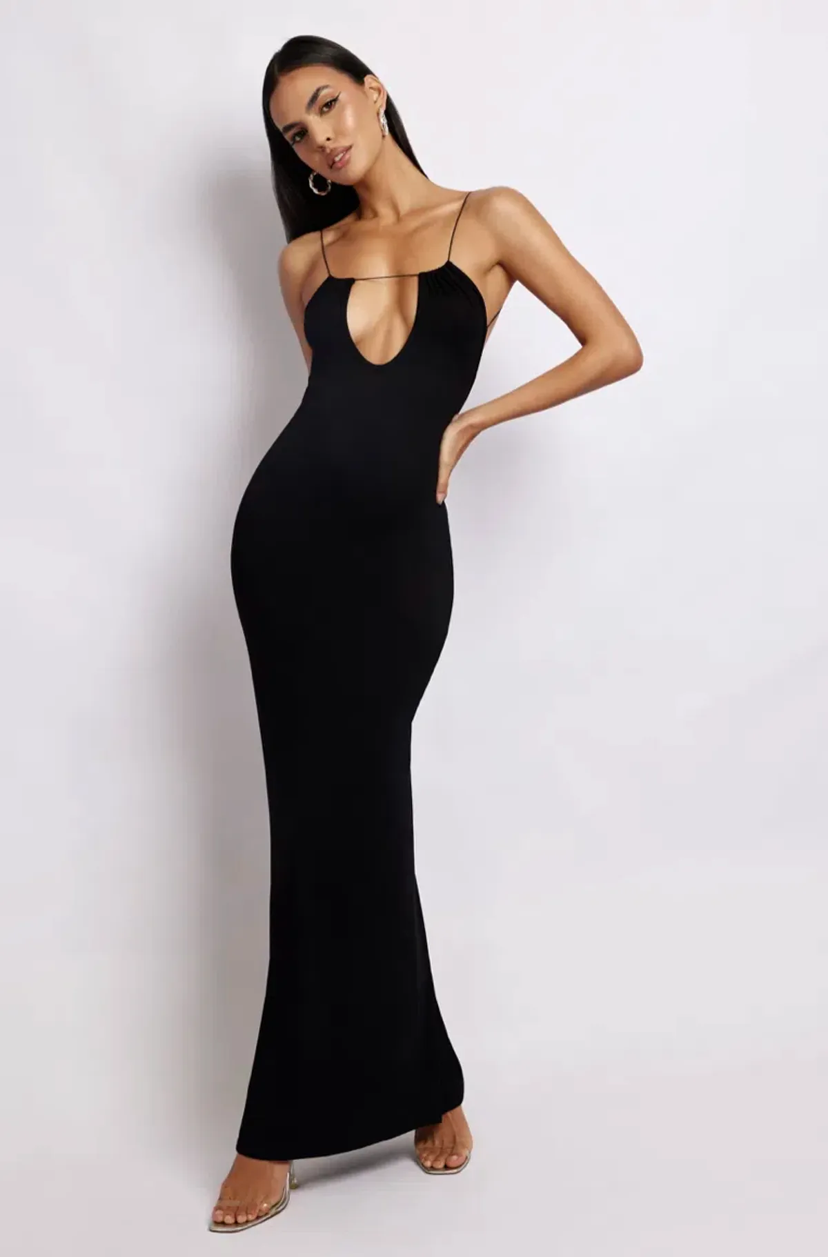 Meshki Kirsty Strappy Circle Cutout Maxi Dress Black Size 8 - Image 2