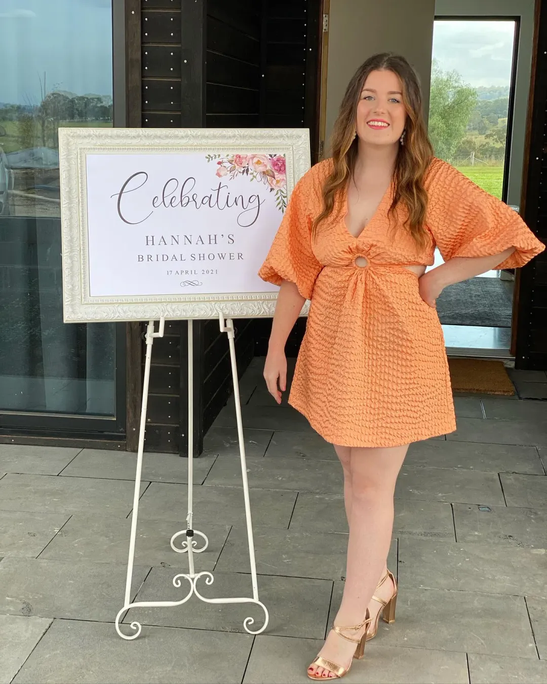 Sheike Sadie Mini Dress Peach Size AU 10 for rent on The Volte - main image