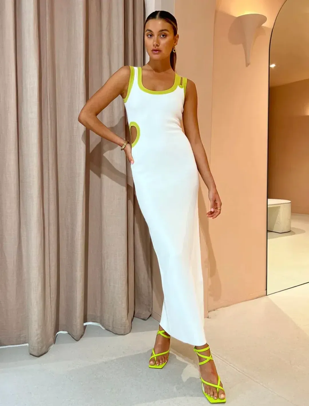 Sir The Label Evalina Cut Out Dress White Size AU 6 for rent on The Volte - main image