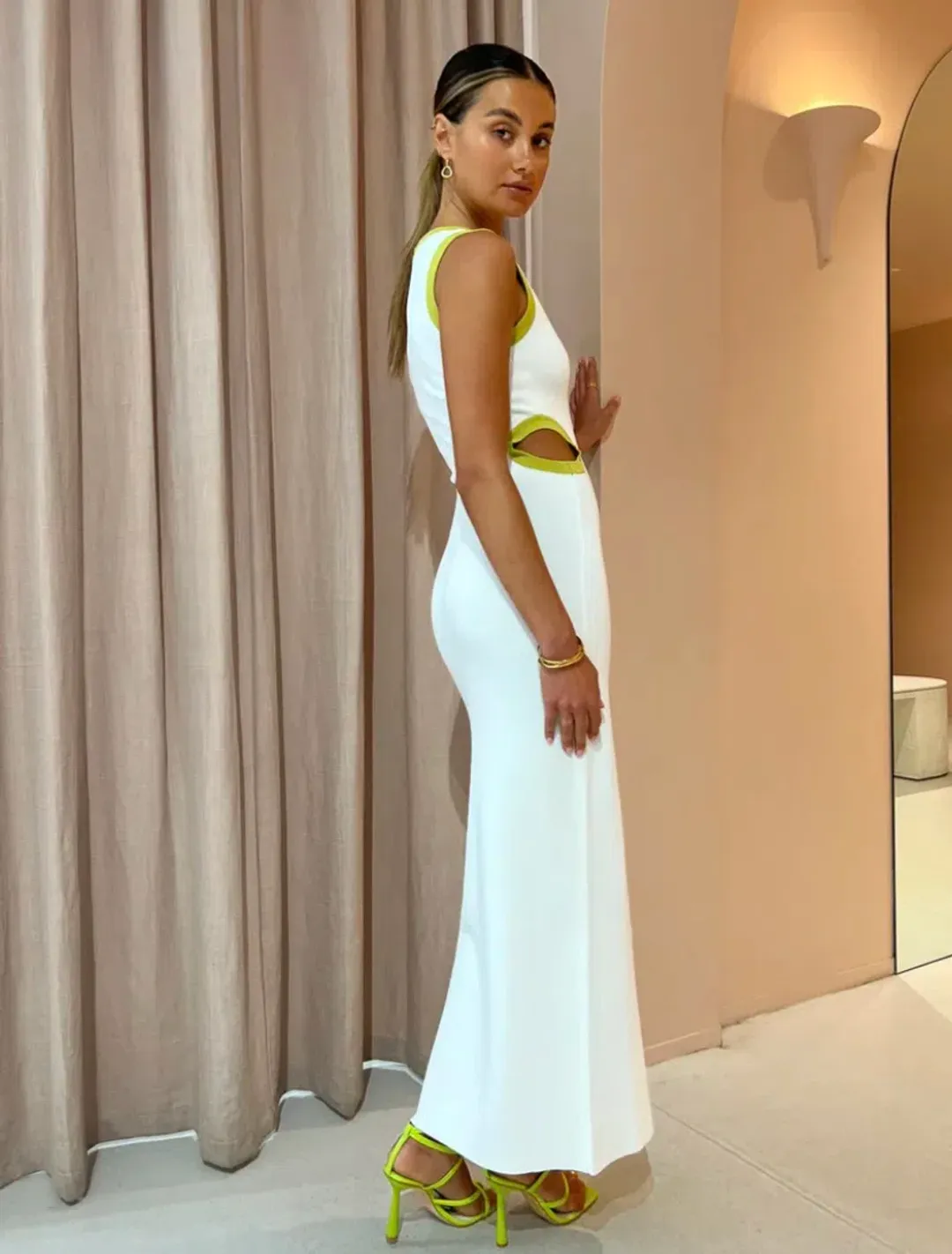 Sir The Label Evalina Cut Out Dress White Size AU 6 for rent on The Volte - main image