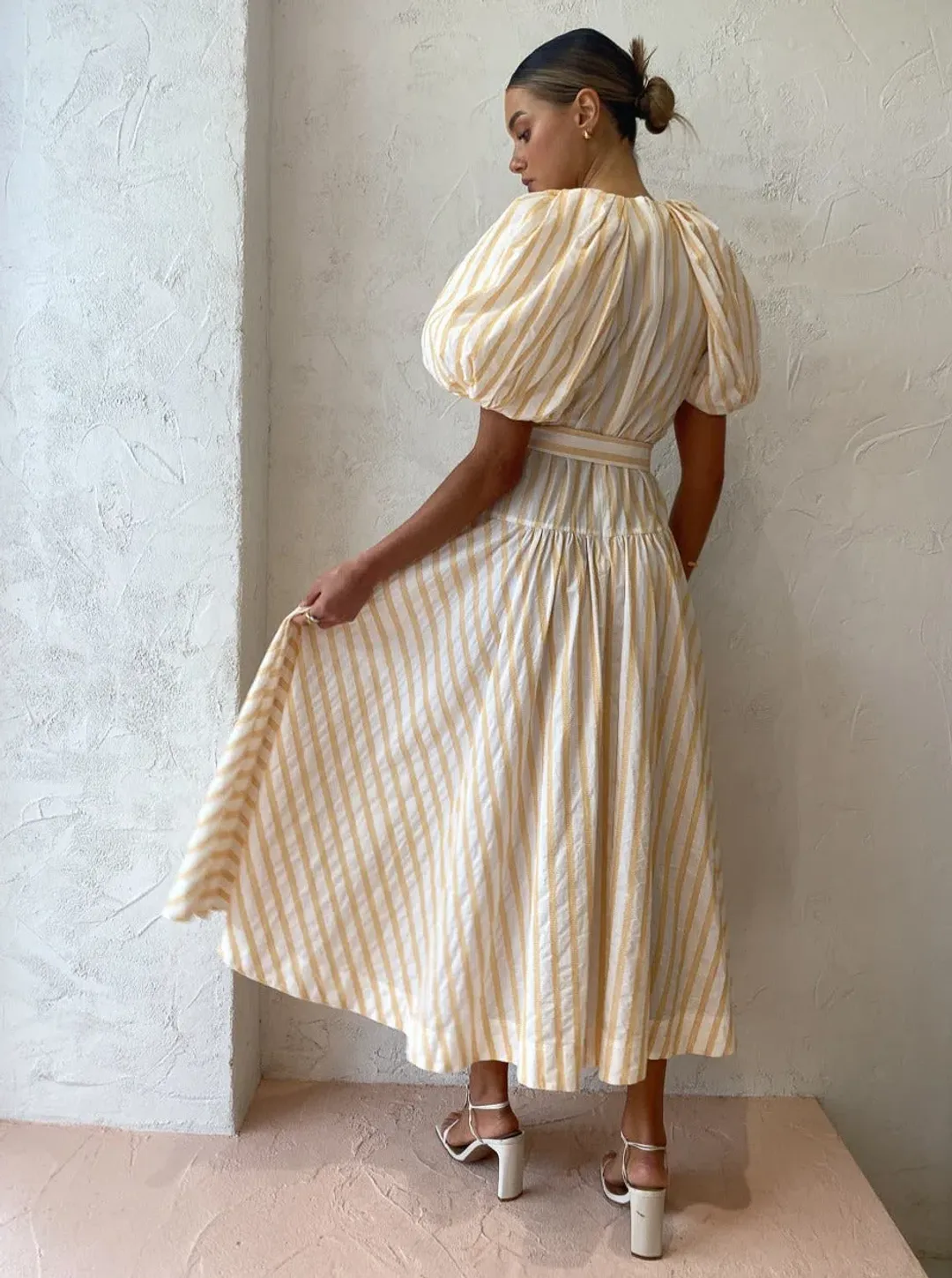 Acler Warner Dress Mango Stripe Size 8 for rent on The Volte - main image