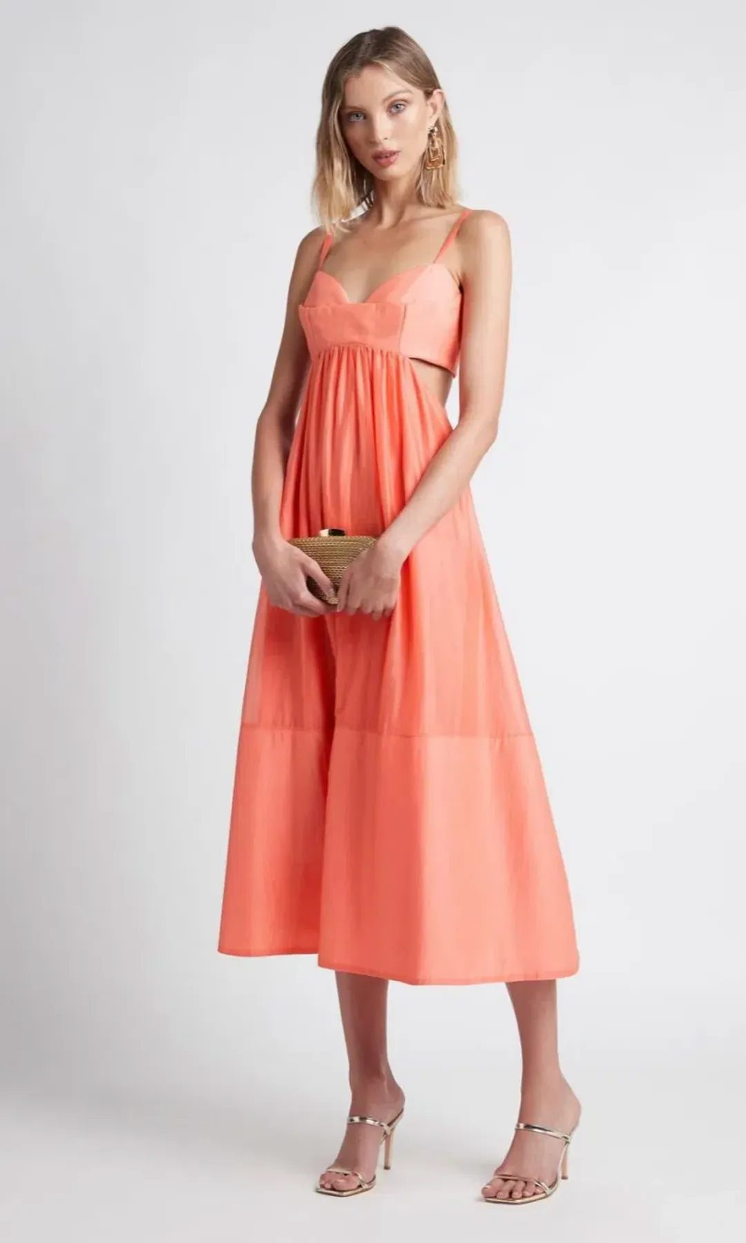 Sheike Grace Midi Dress Peach Size 8 / S for rent on The Volte - main image