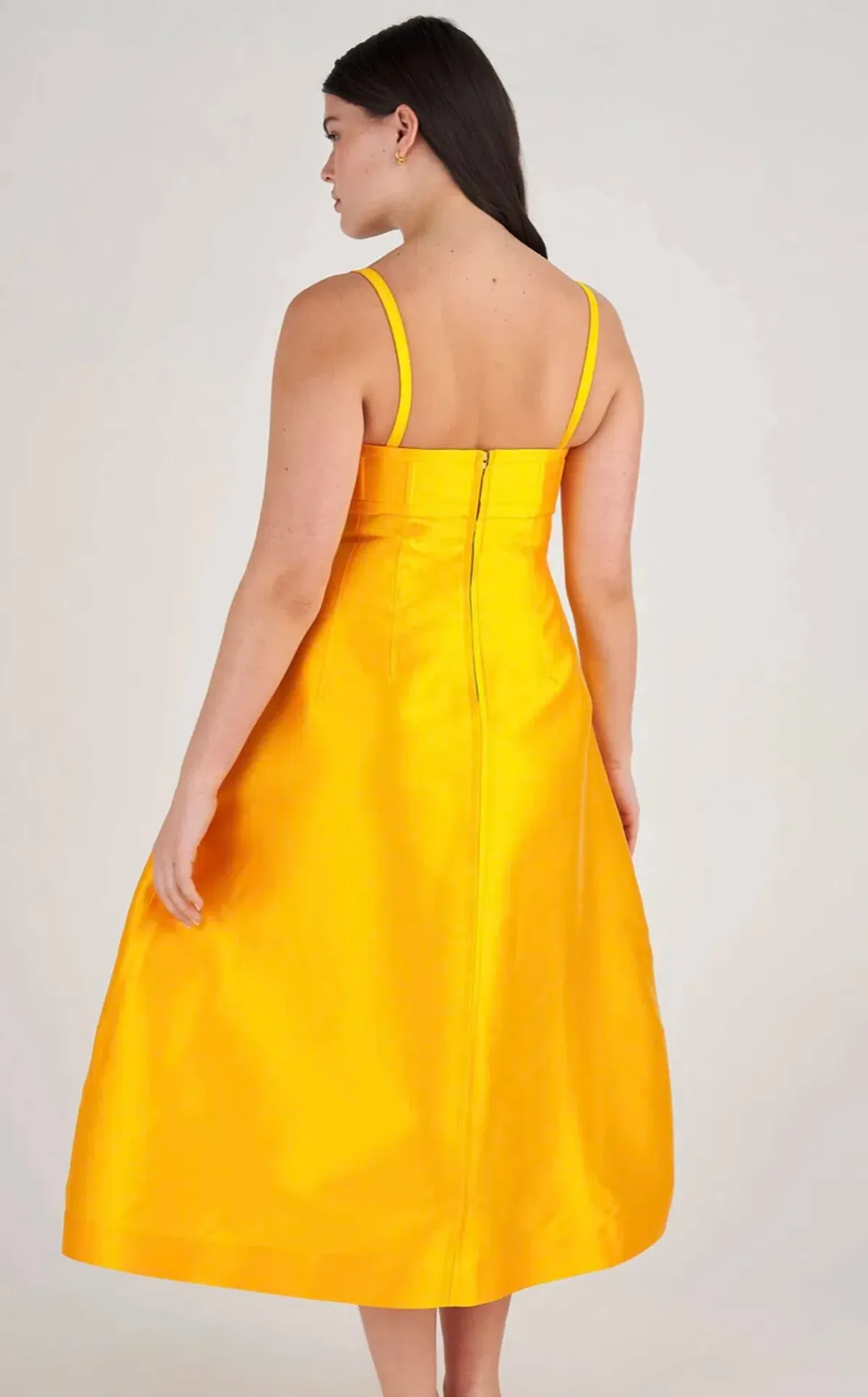 Oroton Sculptured Bodice Dress in Marigold Size 12 - Image 2