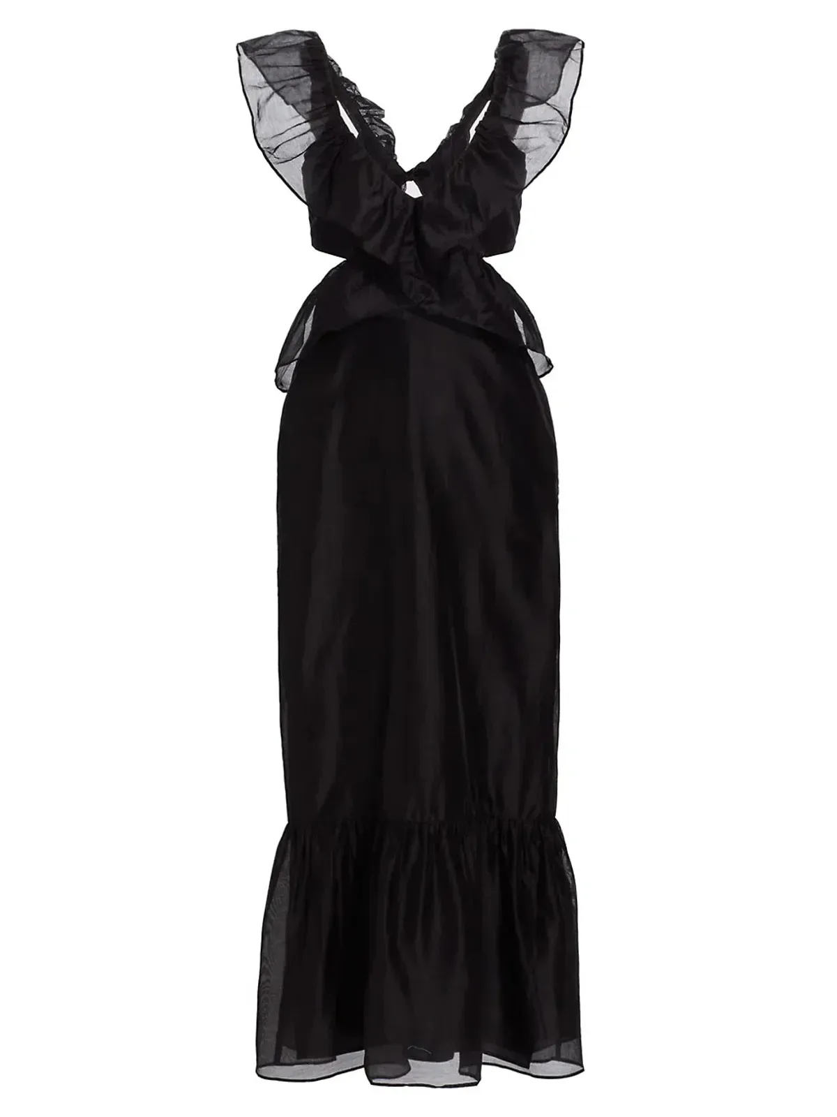 Sir the Label Franc Frill Midi Dress Black Size 0/AU 6 - Image 4