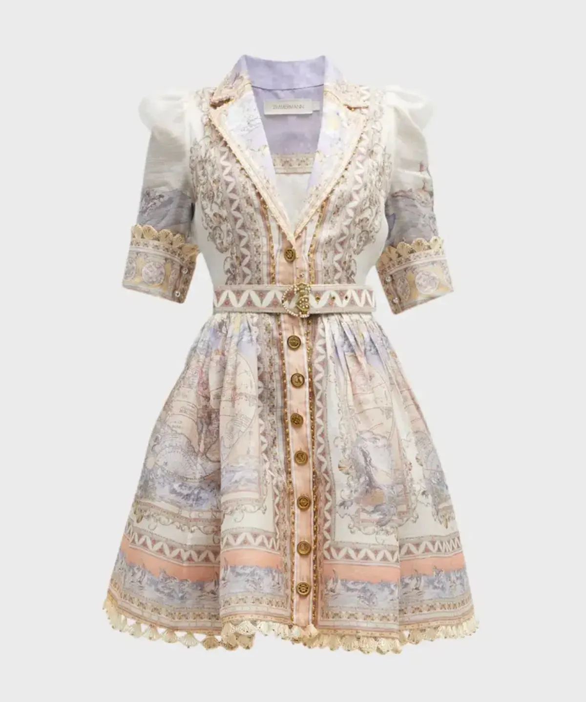 Zimmermann The High Tide Shirt Dress in Odyssey Print Size 2/Au12 - Image 5