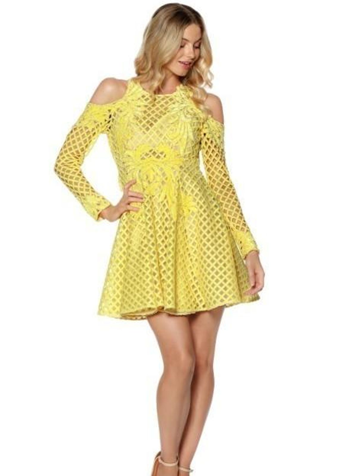 Thurley Hydbrid Dress yellow size 8 for rent on The Volte - main image