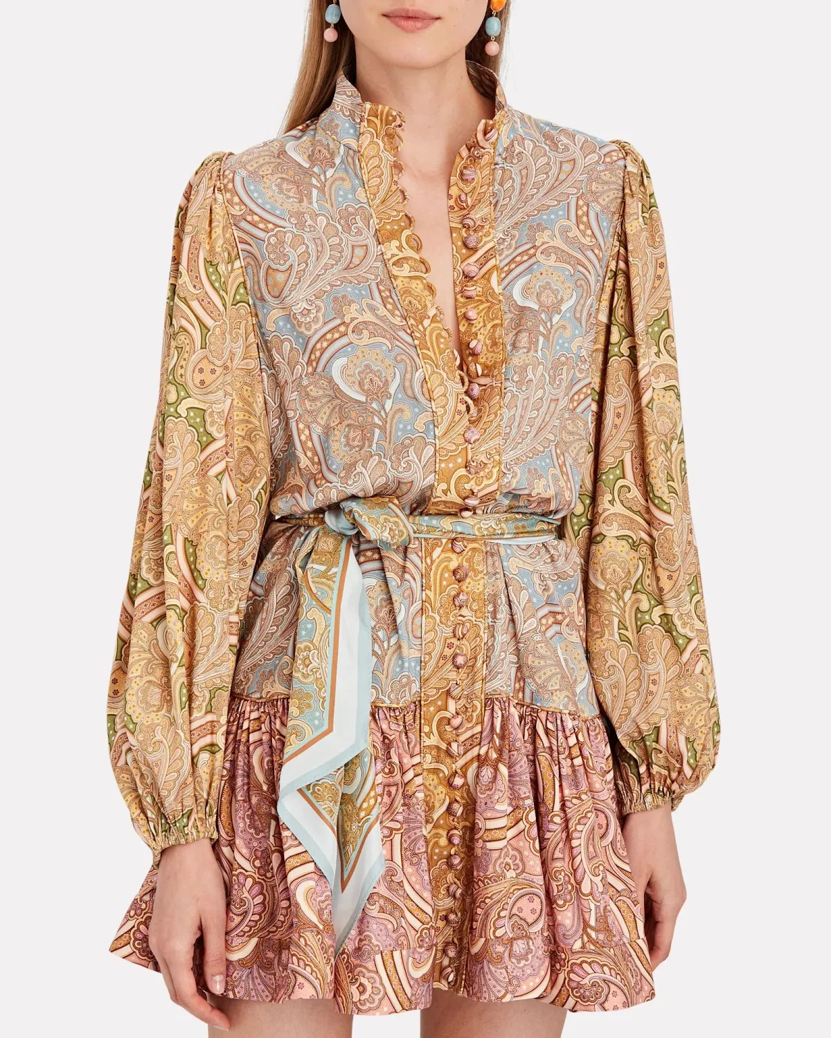 Zimmermann Tempo Silk Mini Dress Print Size 0/Au 8 - Image 3