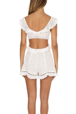 Zimmermann Jasper Honeycomb Playsuit Ivory Size 8 for rent on The Volte - image 3
