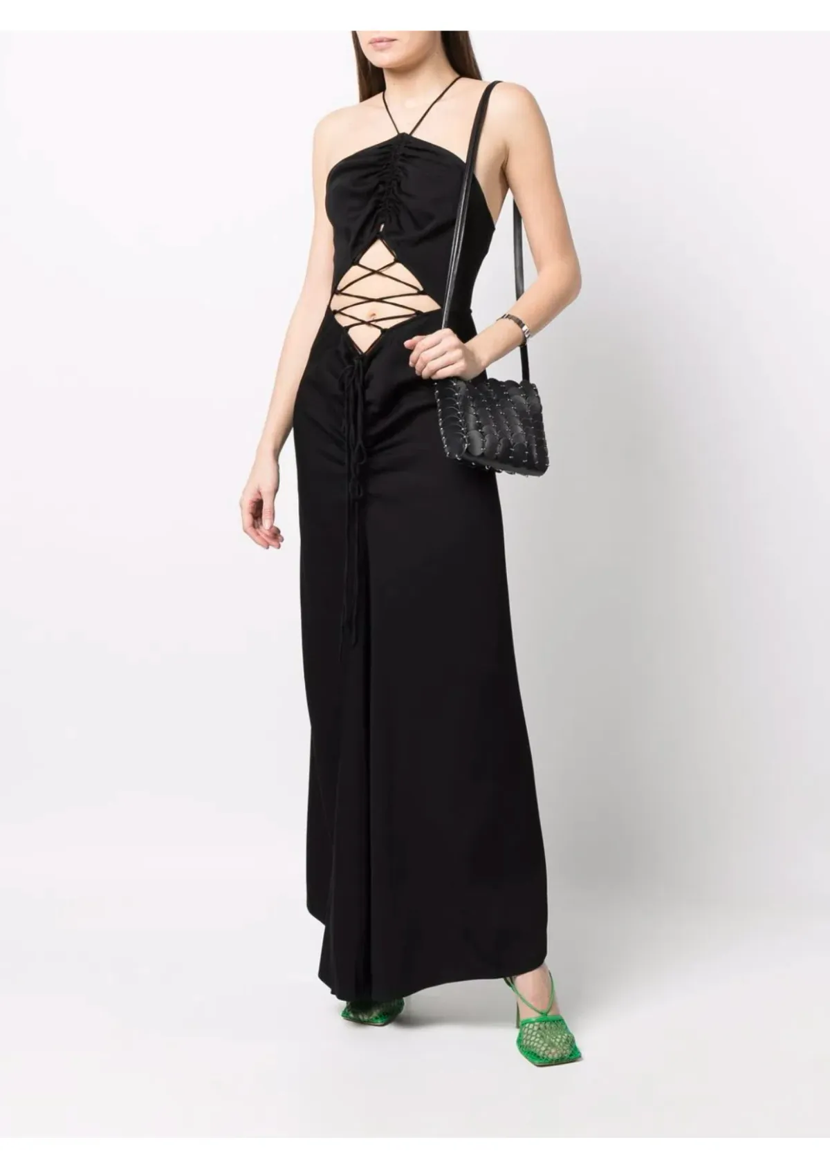 Christopher Esber Lattice Waist Tie Dress Black Size 12 - Image 1