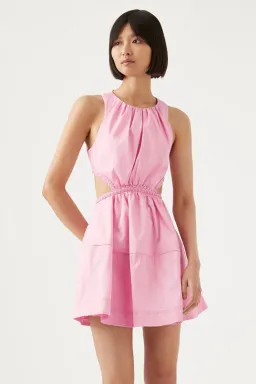Aje Voyage Braided Cut Out Mini Dress Pink Size 6 for rent on The Volte - image 2