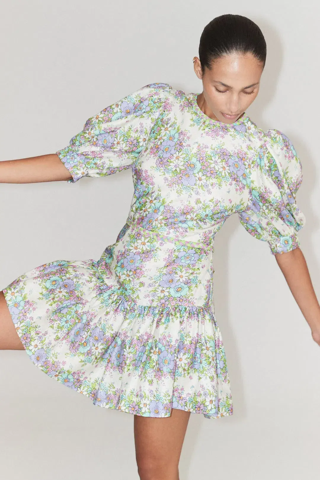 Alemais Agnes Mini Dress Cream Size AU 10 for rent on The Volte - main image