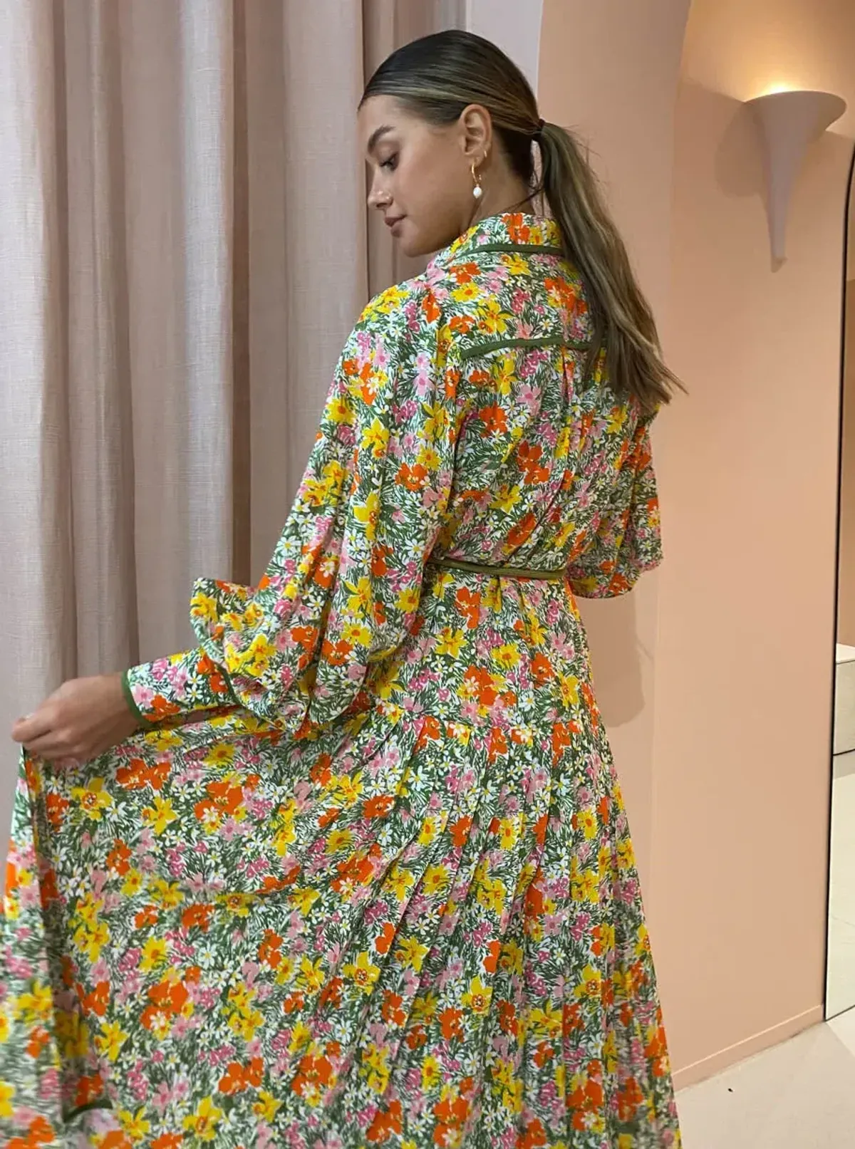 Alemais Cabana Midi Shirtdress in Multi Green Size AU 8 - Image 4