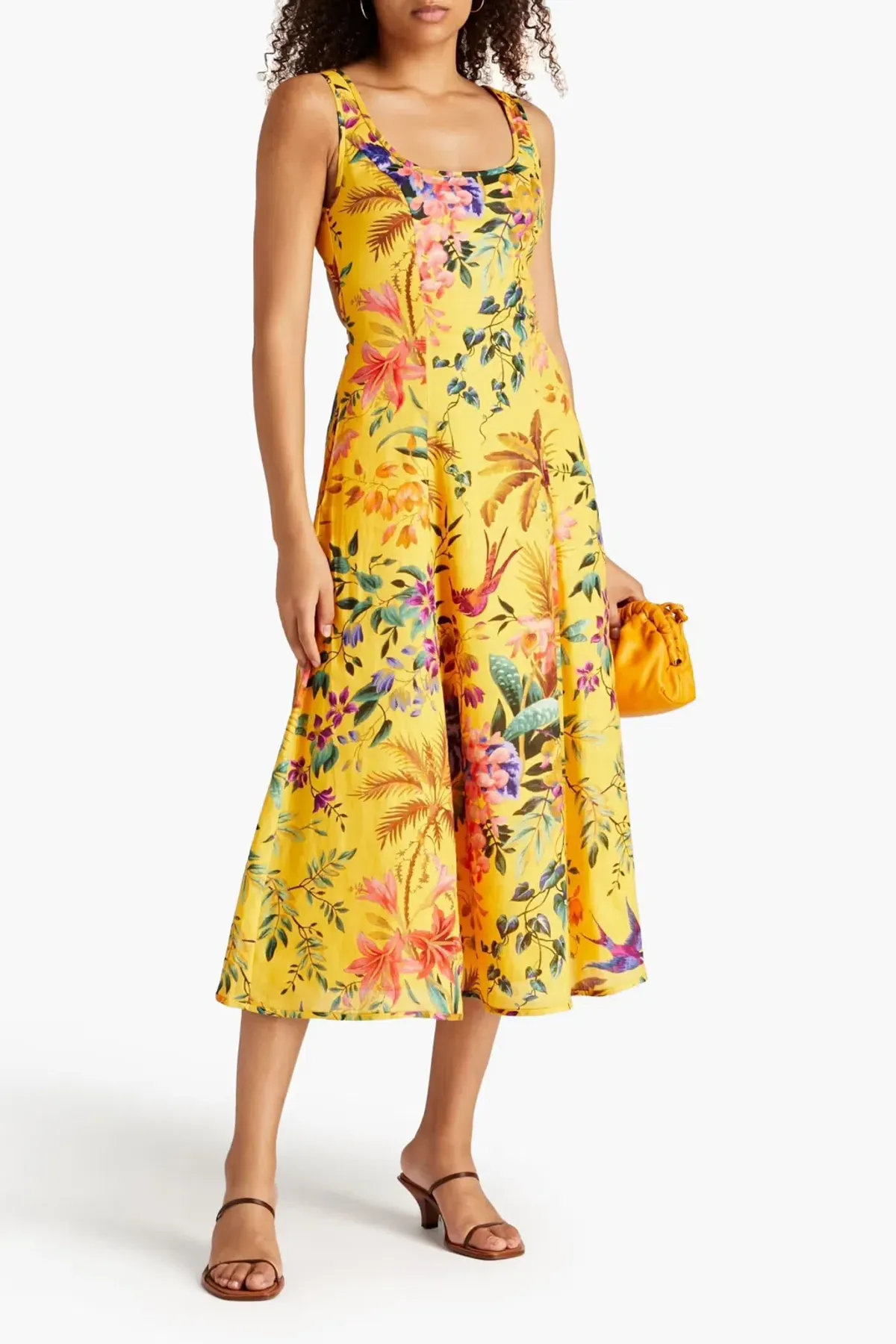 Zimmermann Tropicana Cut Out Midi Dress Yellow Size 1 / AU 10 for rent on The Volte - main image