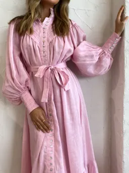 Alemais Halcyon Midi Dress In Candy Pink Size AU 8 for rent on The Volte - image 4