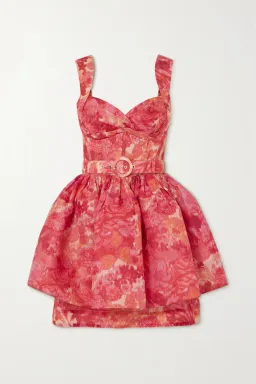 Zimmermann The High Tide Mini Dress in Pink Ikat Floral Size 1/Au 10 for rent on The Volte - image 3