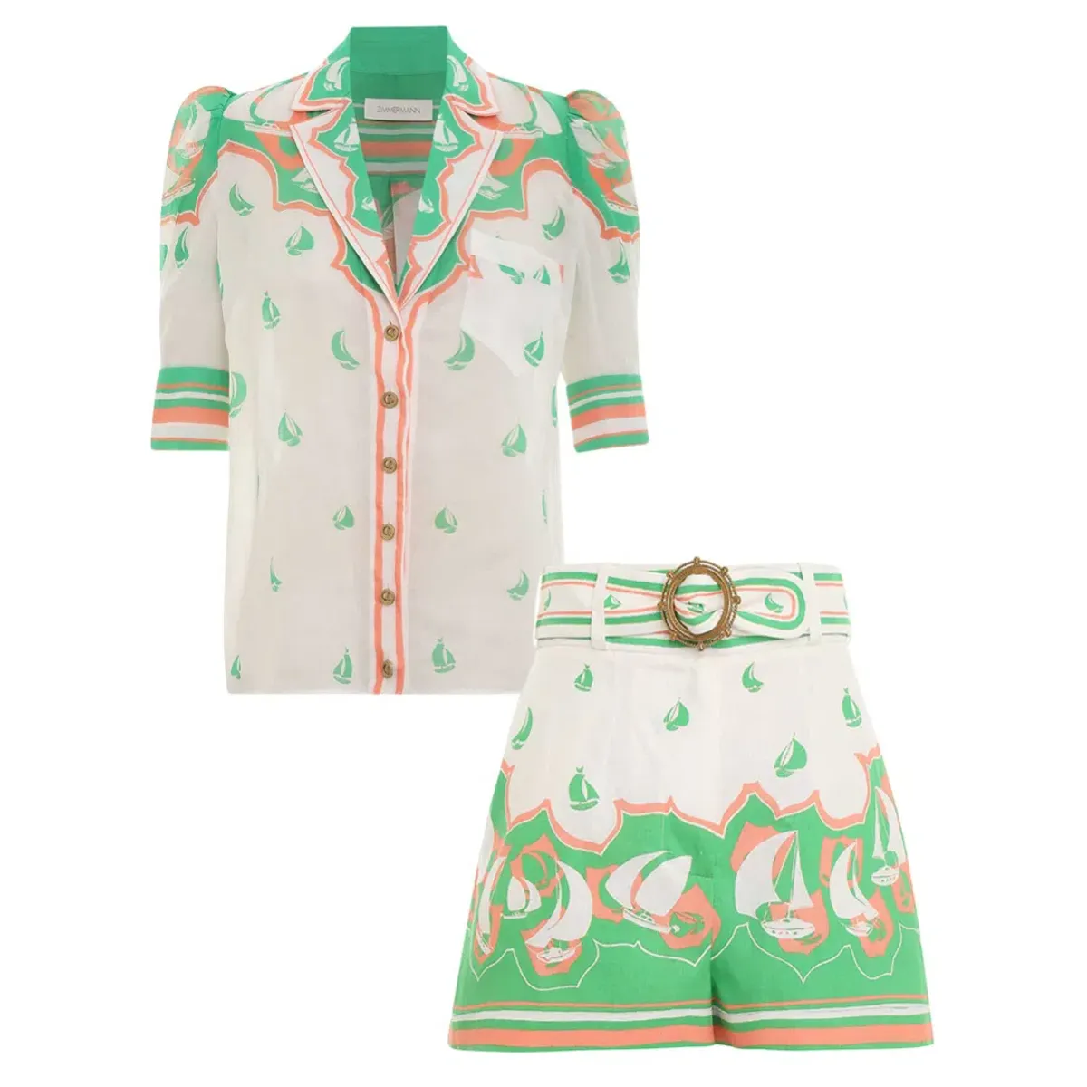 Zimmermann High Tide Sailboats Set Green Sailboats Size 1/AU 10 - Image 4