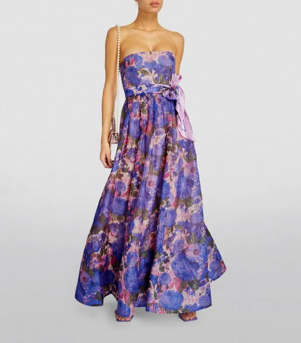 Zimmermann High Tide Strapless Dress Purple Ikat Size 0/Au 8 - Image 2