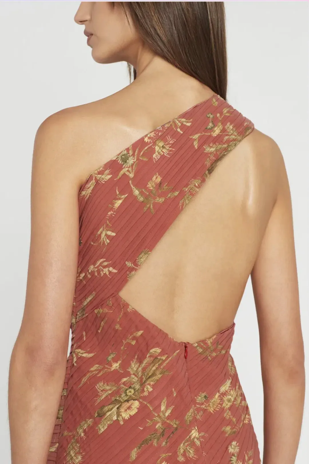 Sir The Label Florentine One Shoulder Pleated Midi Dress Print Size 3 / AU 12 for rent on The Volte - main image