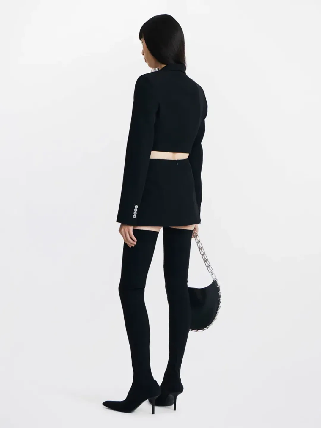 Dion Lee Split Hem Mini Skirt Black Size 6 for rent on The Volte - main image