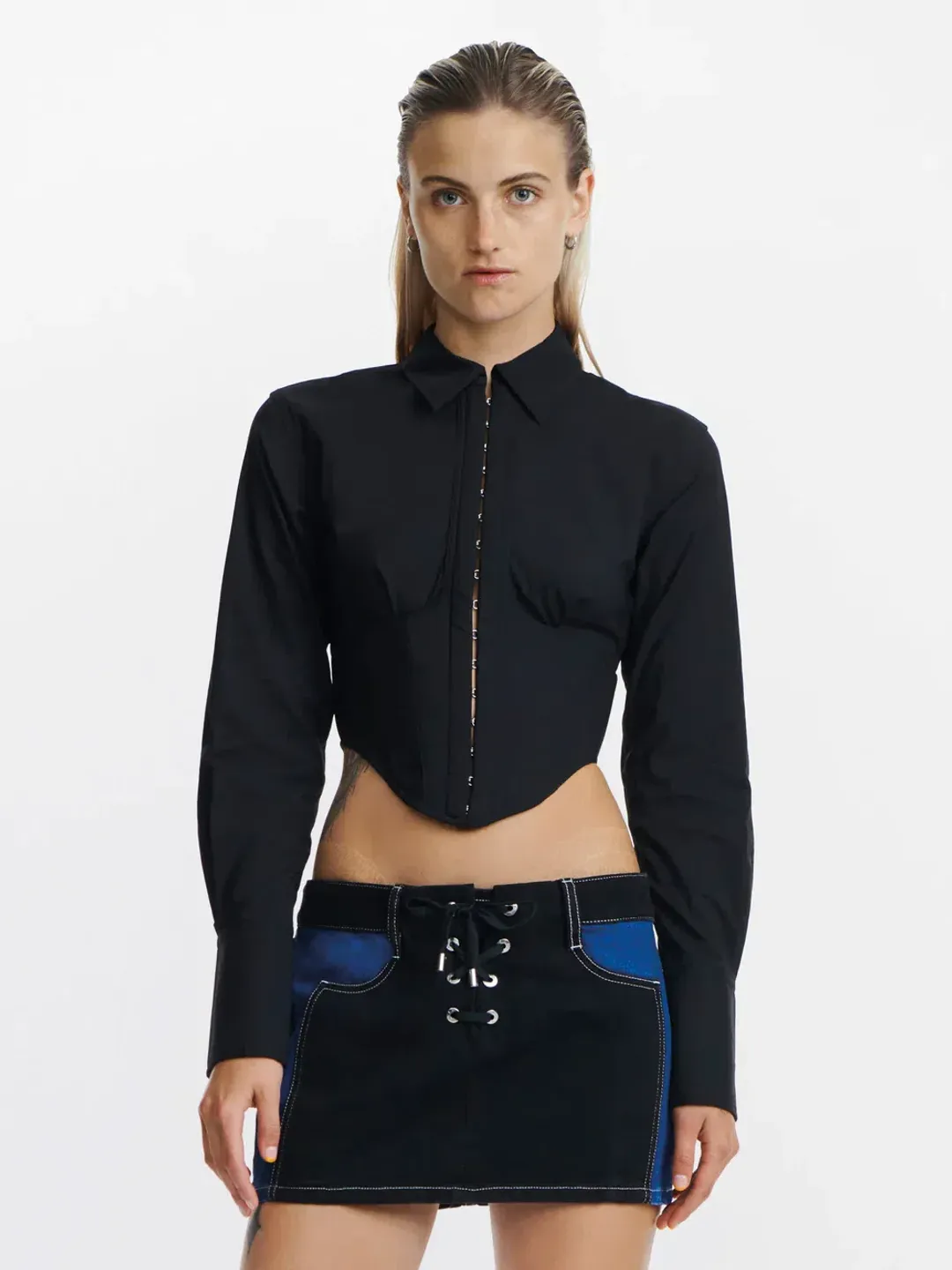 Dion Lee Undercorset Shirt Black Size 8 for rent on The Volte - main image