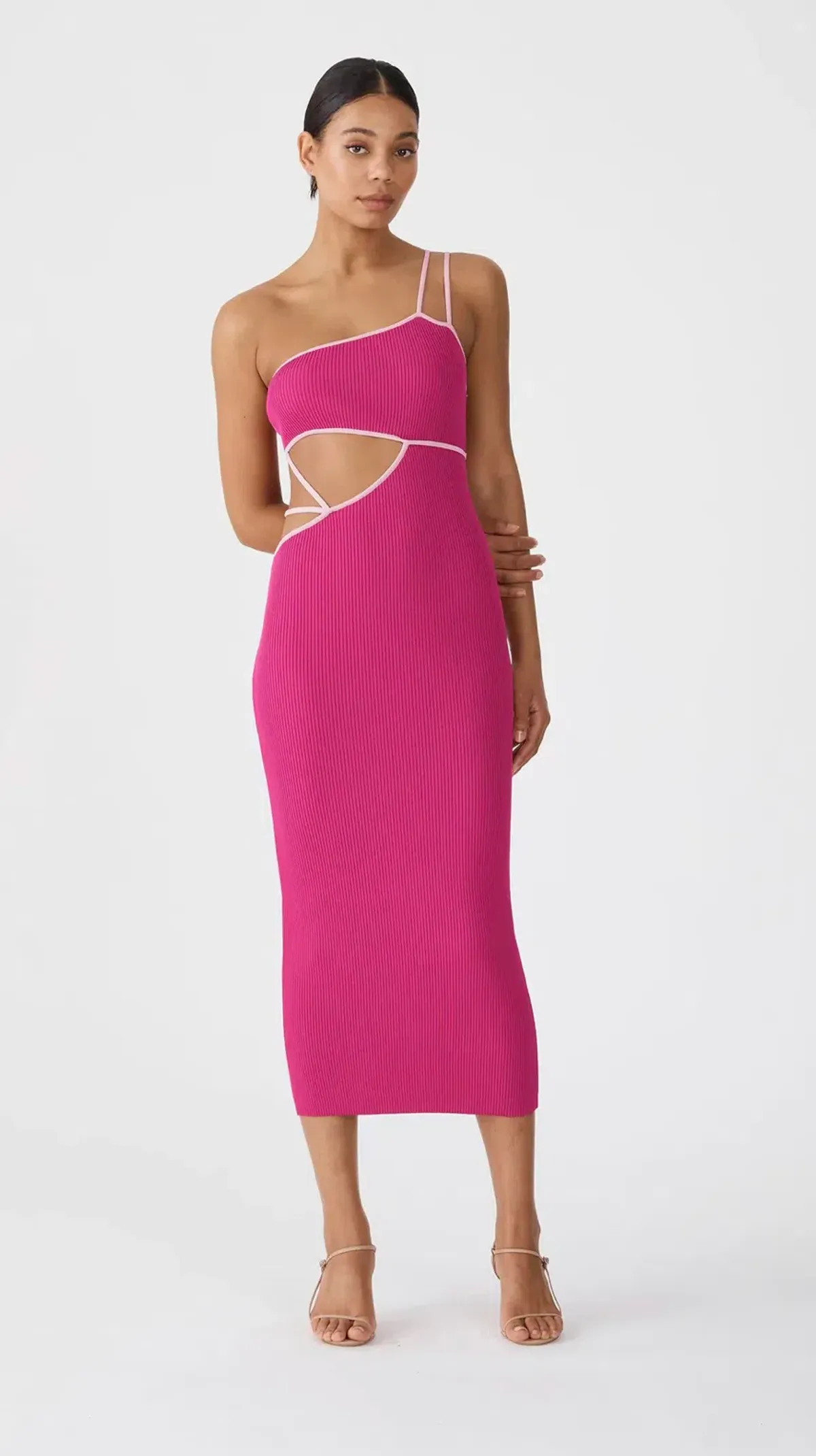 San Sloane Nathalya Midi Dress Pink Size Small/Au 8 - Image 1