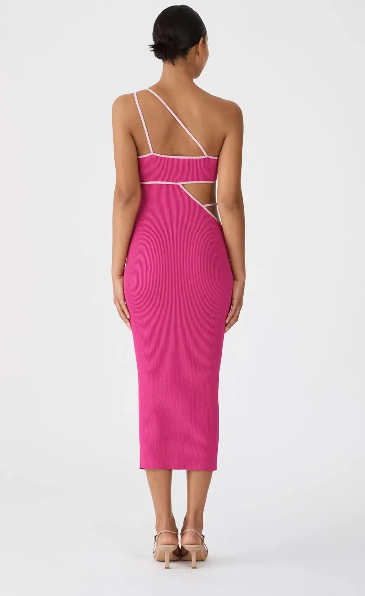 San Sloane Nathalya Midi Dress Pink Size Small/Au 8 - Image 3
